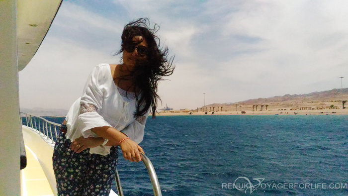 Travel blogger on a cruise