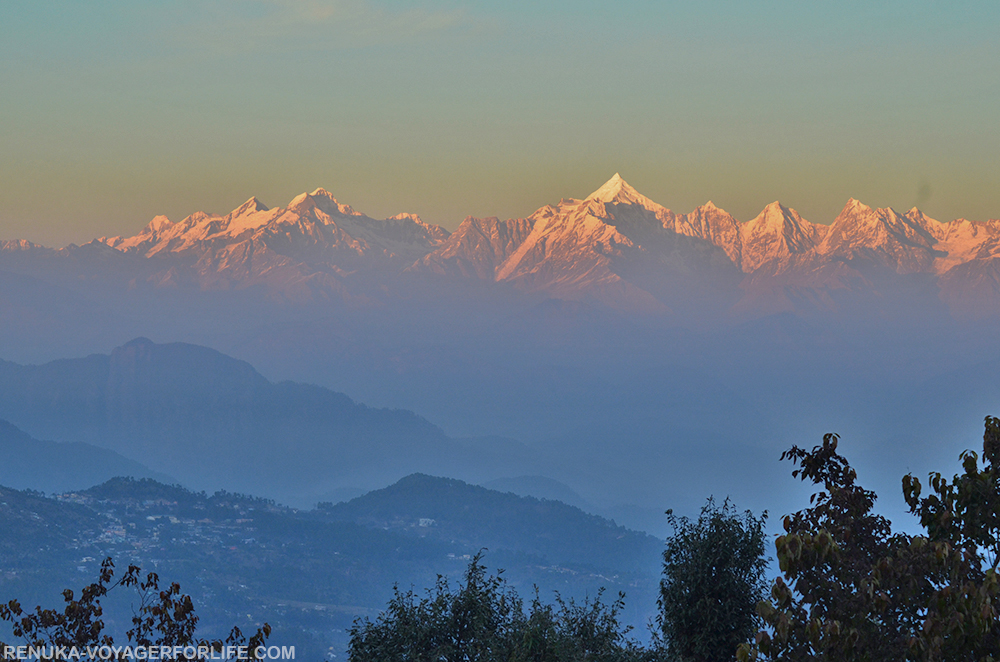 The views of the Himalayas in Pithoragarh