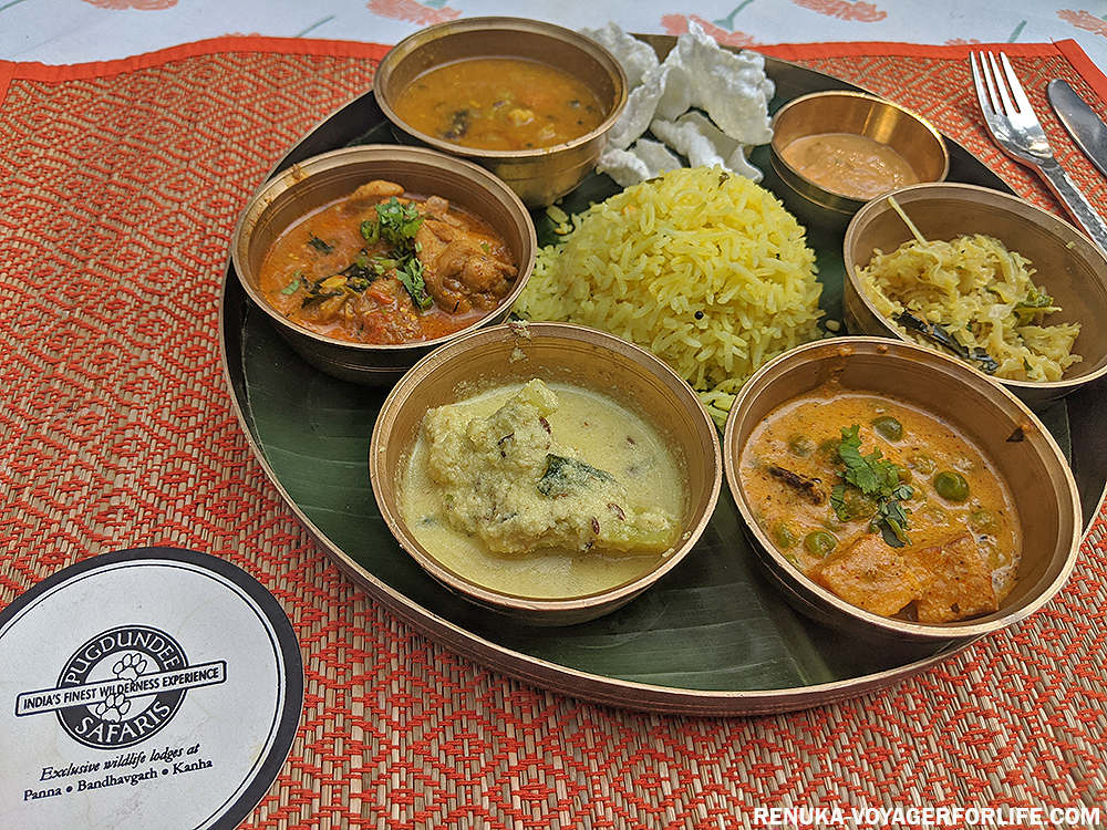 Regional cuisine served at Kanha Earth Lodge